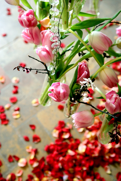 tulips , peach blossoms
